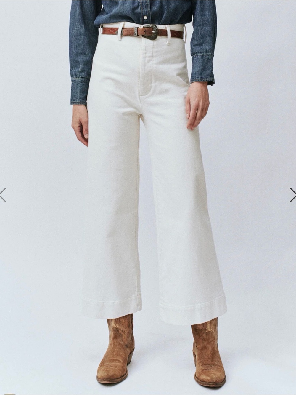 THE GREAT. Off-White Denim Jeans